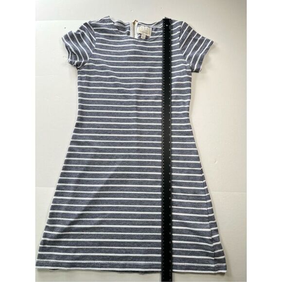 Sail To Sable Short Sleeve Cotton Knit Dress Blue w Rope Like Stripes Size Small - Picture 4 of 8